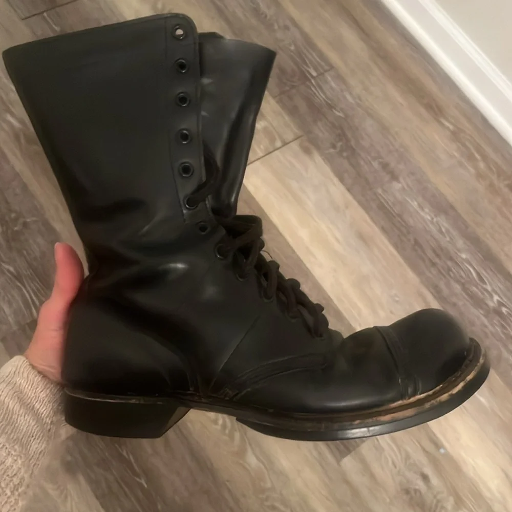 Corcoran vintage red tag USA Black Leather Military Jump combat Boots Size 8.5 D